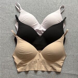 Victoria's Secret Seamless Bra Trio - Black, Cream, White